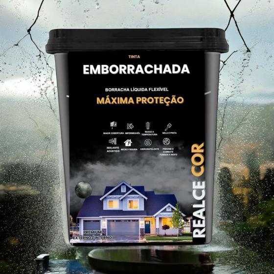 Imagem de Tinta Acrílica Cinza Emborrachada Hidrorepelente Premium 18 litros Resistente Antimofo