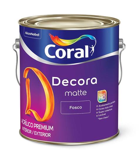 Imagem de Tinta Acrílica Coral Decora Premium Fosco 3,6L