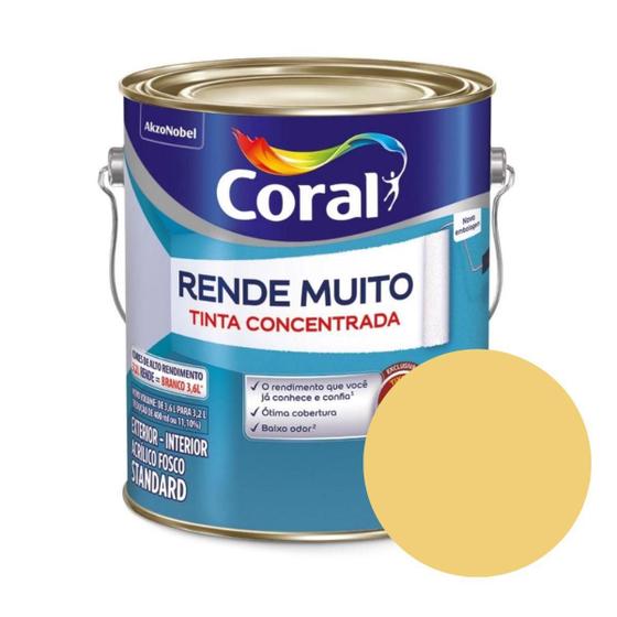 Imagem de Tinta Acrílica Coral Rende Muito Fosca Standard 3,2 Litros