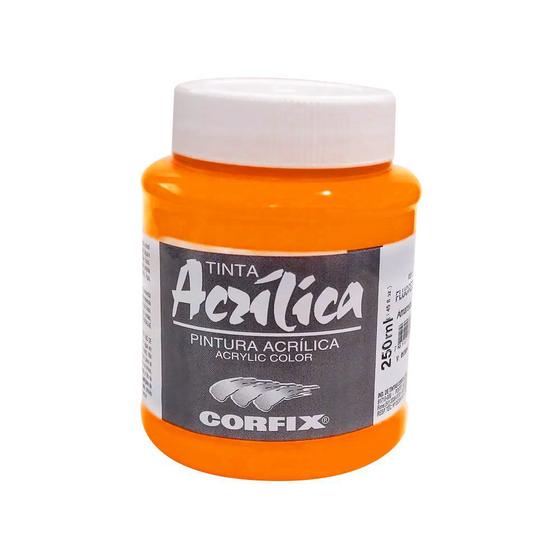 Imagem de Tinta Acrílica Corfix 250ml Laranja Fogo 1010 Fluorescente