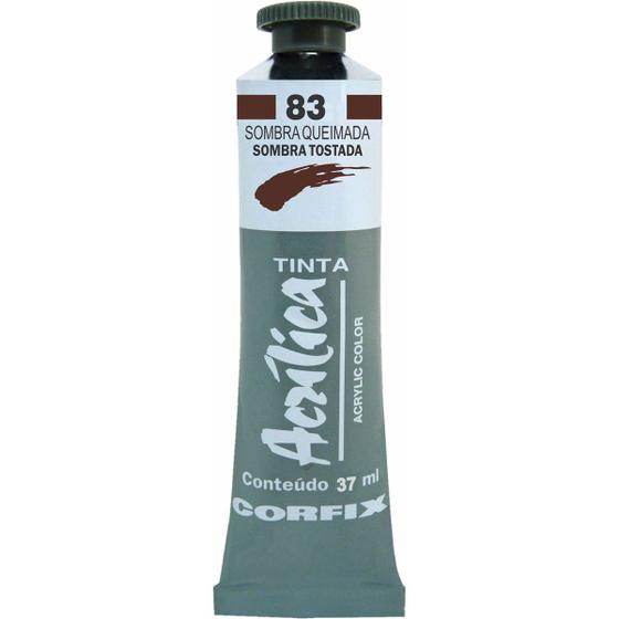 Imagem de Tinta Acrílica Corfix 37ml Cor Sombra Queimada 83 G1