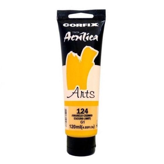 Imagem de Tinta Acrílica Corfix Arts 120ml Amarelo Cad. Esc. 124 Gr 1