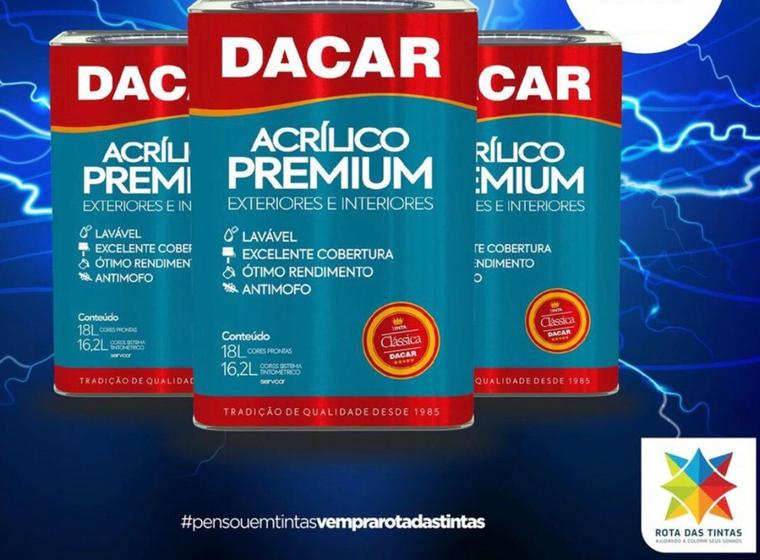 Tinta Acrílica Dacar Branco Fosco 18L - Premium - Tinta Para Parede ...