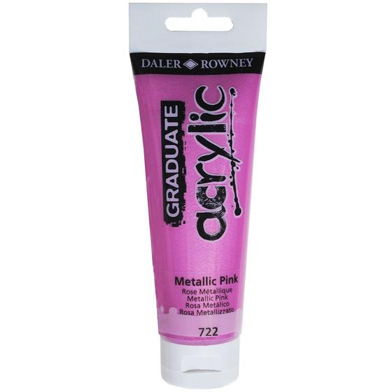 Imagem de Tinta Acrílica Daler Rowney Graduate 722 Metallic Pink 120 ml 123120722