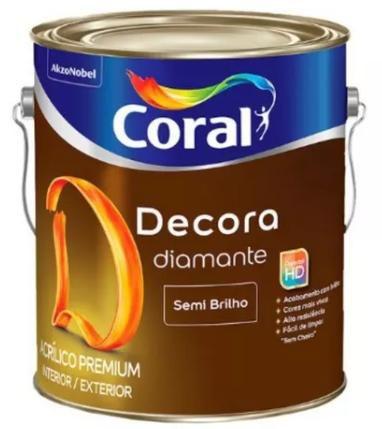 Imagem de Tinta Acrílica Decora Diamante Semi Brilho Branco 3,6l Coral