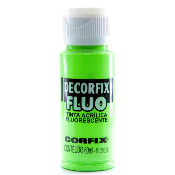 Imagem de Tinta Acrílica Decorfix Fluo Corfix 60ml Cor Verde 1025