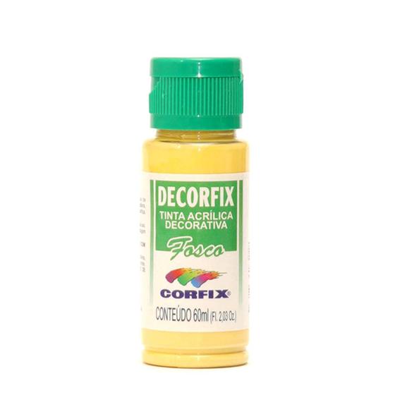 Imagem de Tinta Acrílica Decorfix Fosca Corfix 60ml Cor Amarelo Palha 303