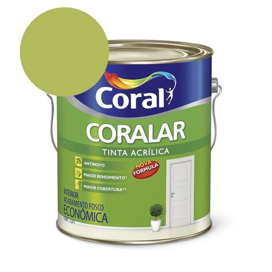 Imagem de Tinta Acrílica Econômica Coralar Acrílico Fosco Verde Limão 3.6l Coral