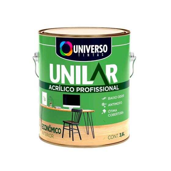 Imagem de Tinta Acrílica Econômica Profissional Interna Unilar Branco Gelo Interior Universo 3,6 L