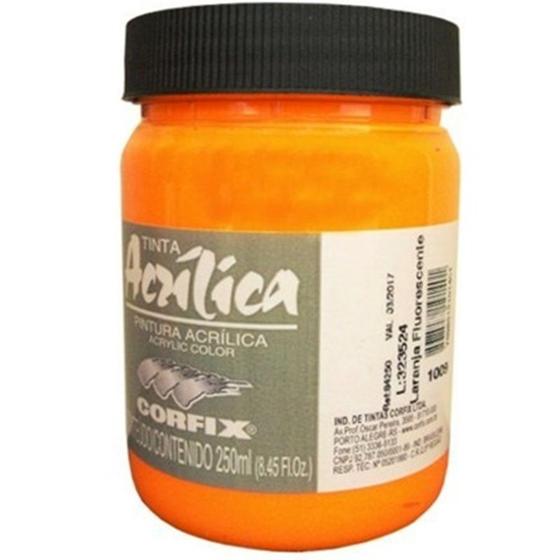 Imagem de Tinta Acrílica Fluorescente Corfix 250ml Laranja 1009