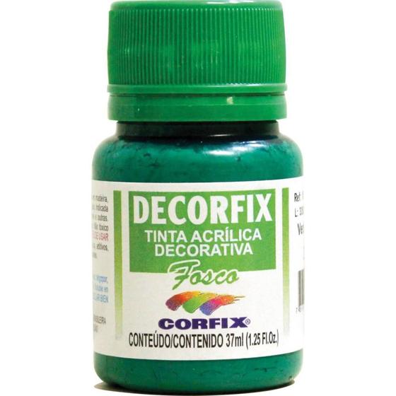 Imagem de Tinta Acrilica Fosca Decorfix Verde Bandeira 37ML.