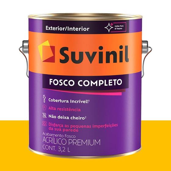 Imagem de Tinta Acrílica Fosca Suvinil Amarelo-euforia 3,2 L