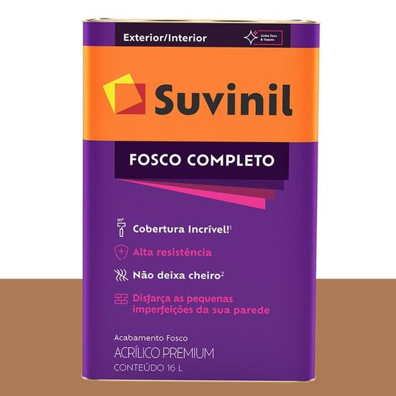 Tinta Acrílica Fosca Suvinil Canela 16 L Menor preço em Tinta Acrílica Fosca Suvinil Canela 16 L