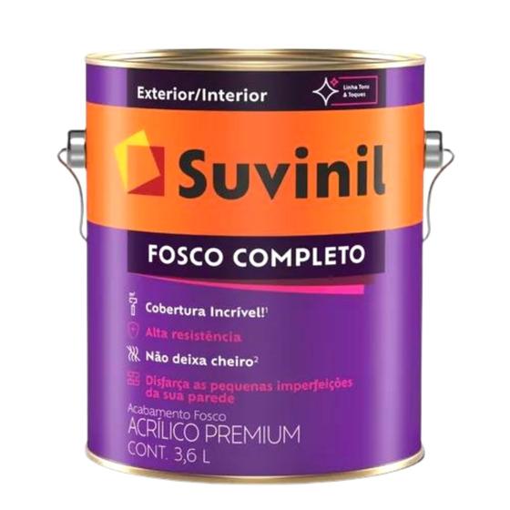 Tinta Acrílica Fosco Completo 3,6 Litros Suvinil - Cores Menor preço em Tinta Acrílica Fosco Completo 3,6 Litros Suvinil - Cores
