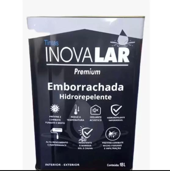 Imagem de Tinta Acrílica Inovalar Emborrachada Hidrorepelente Premium 18 litros Resistente Antimofo