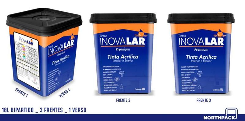 Imagem de Tinta Acrílica INOVALAR PREMIUM Antimofo Sem Cheiro Branca 18L Parede Interior e Exterior