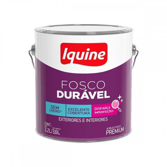 Imagem de Tinta Acrilica Iquine Fosco Duravel Premium 3,6L Branco Neve