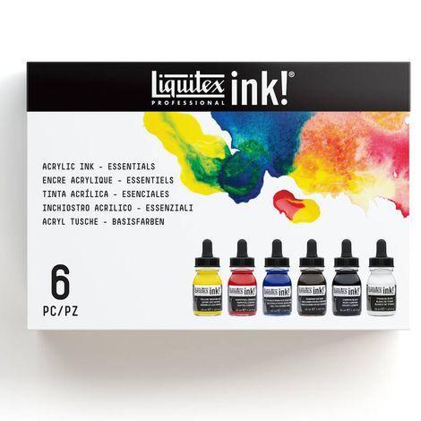 Imagem de Tinta Acrílica Líquida Ink Estojo com 6 Cores Básicas 30ml Liquitex 3699314