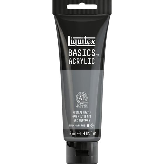 Imagem de Tinta Acrílica Liquitex Basics 118ml 599 Grey Neutral Value 5