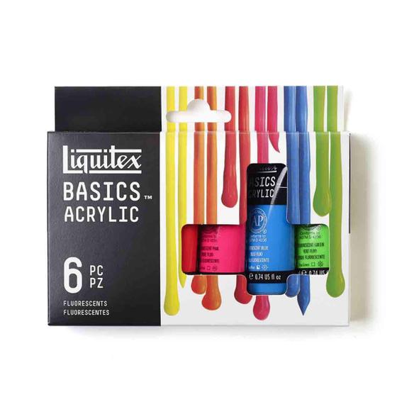 Imagem de Tinta Acrílica Liquitex Basics 6 Cores Fluorescentes 22Ml