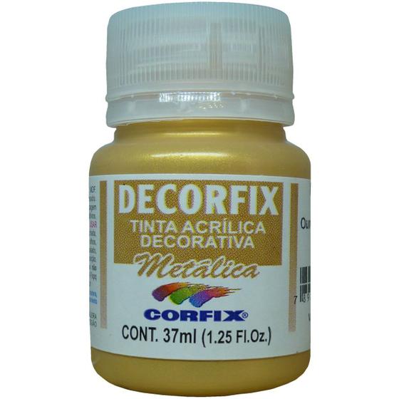 Imagem de Tinta Acrilica Metalica Decorfix Ouro Palido 37ML.