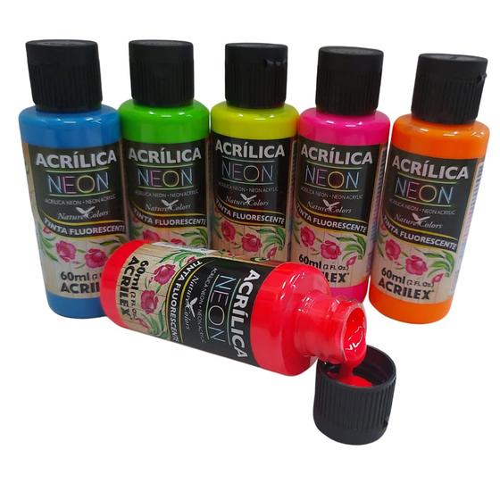 Tinta Acrilica Neon Highlight 60 Ml Acrilex - Diversas Cores - Tinta ...
