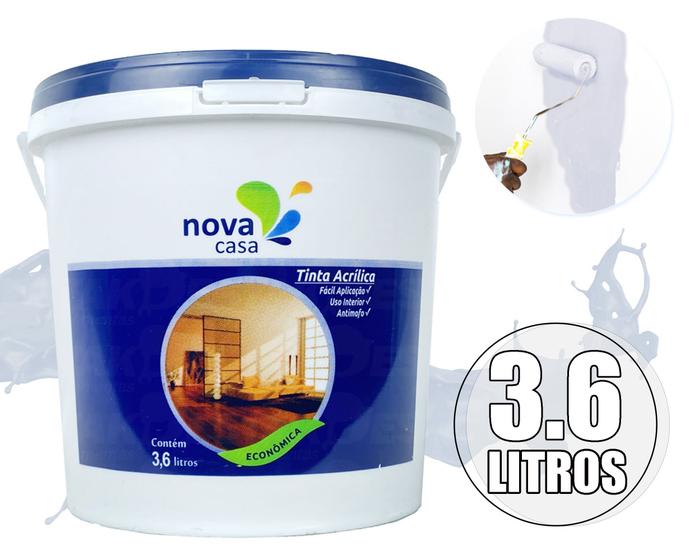 Imagem de Tinta Acrílica Para Parede Econômica 3,6L Nova Casa Alto Rendimento