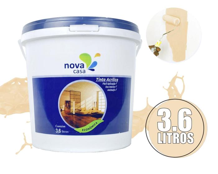 Tinta acrílica para parede econômica alto rendimento 3,6l - NOVA CASA Menor preço em Tinta acrílica para parede econômica alto rendimento 3,6l - NOVA CASA