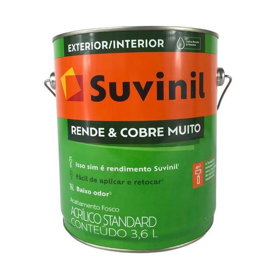 Imagem de  tinta acrílica parede antimofo fosco branco 3,6 litros rende e cobre muito suvinil