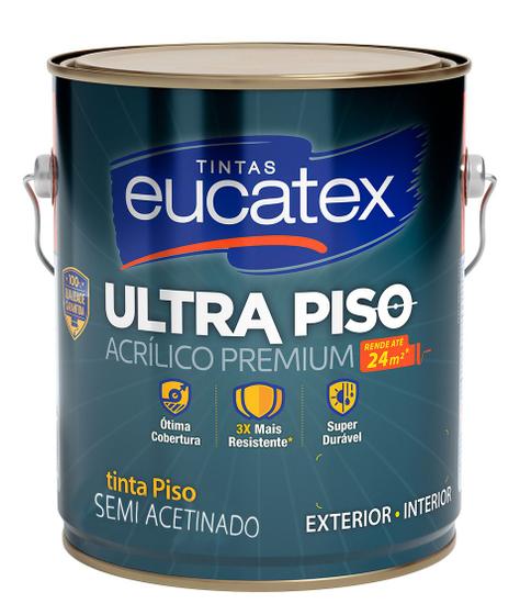 Imagem de Tinta Acrílica Piso Premium Eucatex Cor Vermelho Segurança Resistente para Chão Alta Qualidade 3,6L