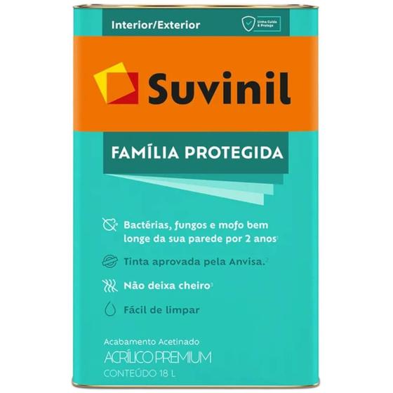 Imagem de Tinta Acrílica Premium Família Protegida Acetinado Branco 18 Litros - 50195950 - SUVINIL