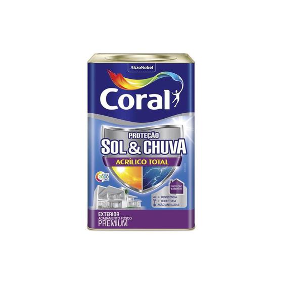 Tinta Acrílica Premium Fosca Proteção Sol & Chuva Bronze Lenda 18 Litros Menor preço em Tinta Acrílica Premium Fosca Proteção Sol & Chuva Bronze Lenda 18 Litros