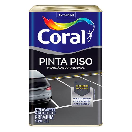 Imagem de Tinta Acrílica Premium Para Piso Fosco Branco 18 Litros - CORAL