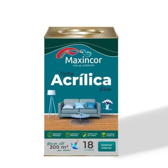 Imagem de Tinta Acrílica Premium Parede 18lts Maxincor Antimofo Cor Branca