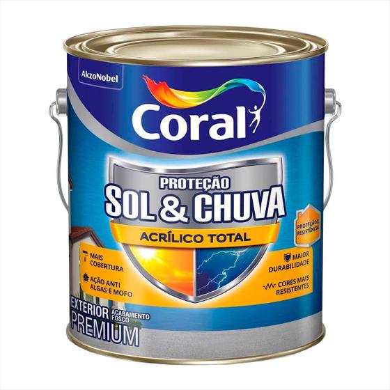 Imagem de Tinta Acrílica Proteção Sol E Chuva 3,6l Mais Cobertura