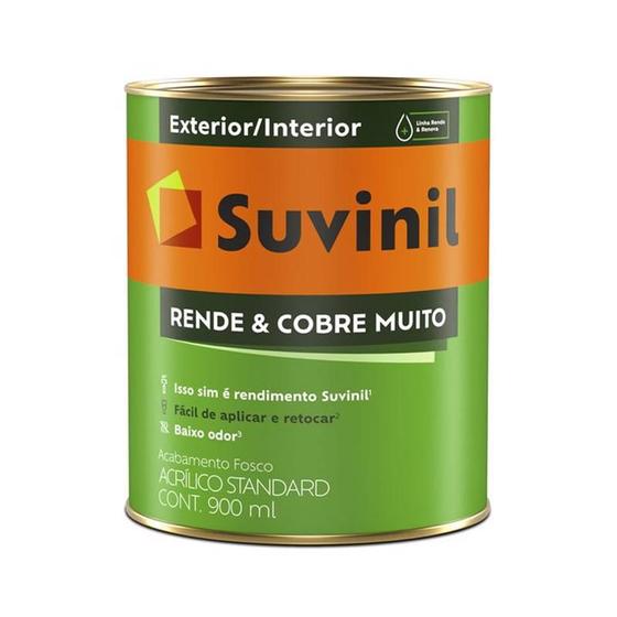 Tinta acrílica rende e cobre muito branco fosco 3.6 litros - suvinil ...