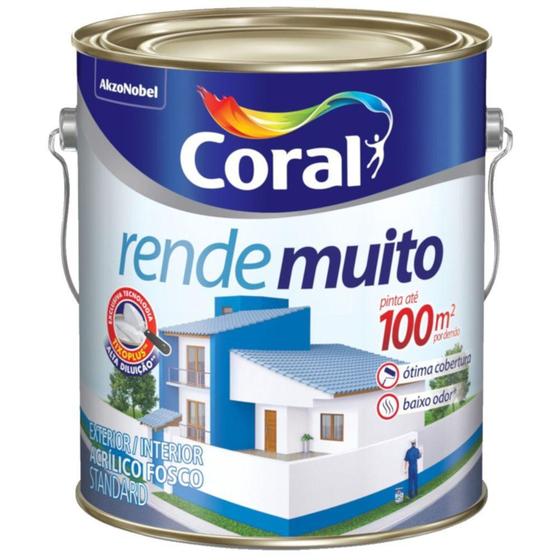 Imagem de Tinta Acrílica Rende Muito Fosco 3,6 Litros - CORAL