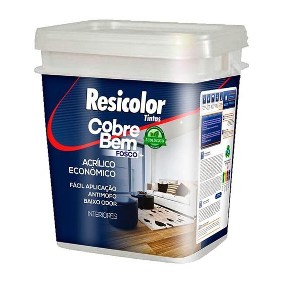 Tinta Acrílica Resicolor Cobre Bem Branco Fosco 18L é boa?