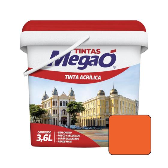 Tinta Acrílica Soft Econômica Parede Teto Interior 3,6L MegaÓ - Laranja Menor preço em Tinta Acrílica Soft Econômica Parede Teto Interior 3,6L MegaÓ - Laranja