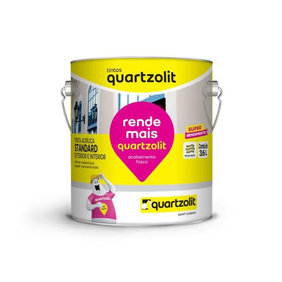 Imagem de Tinta acrilica standard 3,6l branco neve rende mais quartzolit