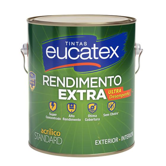 Imagem de Tinta Acrílica Standard Eucatex Cor Oceano Fosco Rendimento Extra Parede Alta Qualidade 3,6L