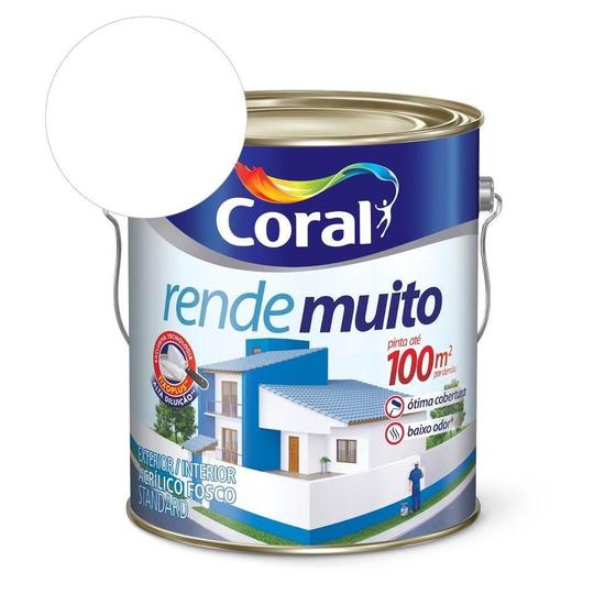Tinta Acrílica Standard Fosco Rende Muito Branco Neve 3.6l Coral Menor preço em Tinta Acrílica Standard Fosco Rende Muito Branco Neve 3.6l Coral