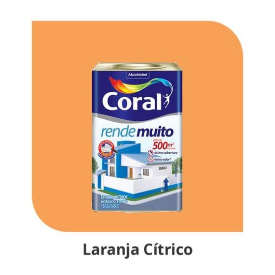 Tinta Acrílica Standard Rende Muito Coral 18L (Lata) Menor preço em Tinta Acrílica Standard Rende Muito Coral 18L (Lata)