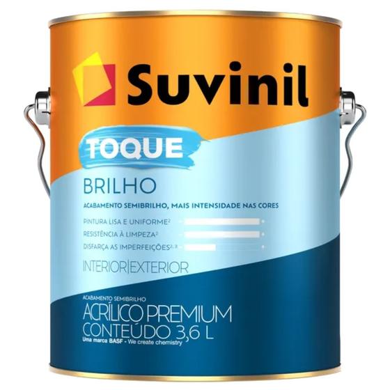 Imagem de Tinta Acrílica Toque Brilho Branco Neve 3,6 Litros - 50839876 - SUVINIL