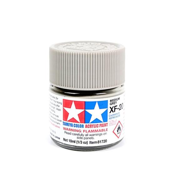 Imagem de Tinta Acrílica Xf20 Acrílico Fosco Médium Cinza 10 Ml Tamiya 81720