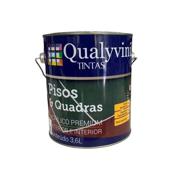 Imagem de Tinta Acrílico Premium Látex Para Pisos e Quadras Qualyvinil De 3.6L Resistente