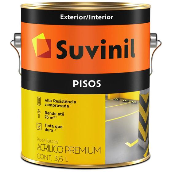 Imagem de Tinta Acrílico Premium para Cimentos e Pisos 3,6 Litros Preto - 53418844 - SUVINIL