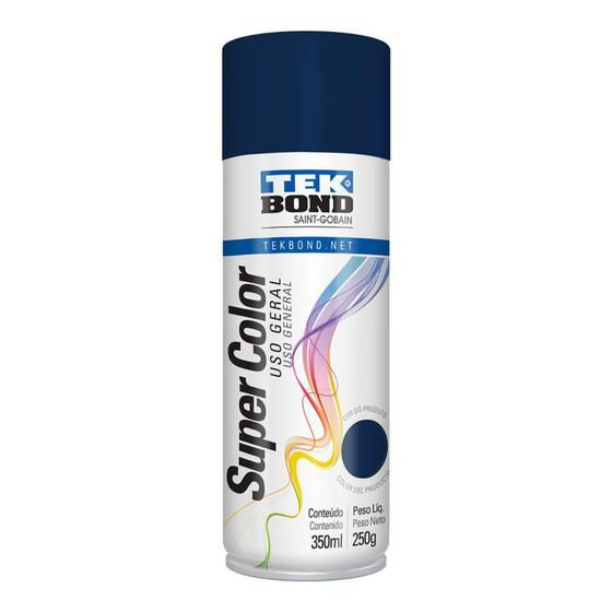 Imagem de Tinta Aerossol Uso Geral Super Color Tekbond Azul Escuro 350ml  250g - TEK BOND