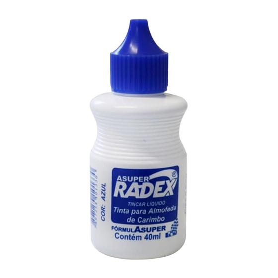 Tinta Almofada para Carimbo Azul 40ml Alto Rendimento - Radex Imagem de Tinta Almofada para Carimbo Azul 40ml Alto Rendimento