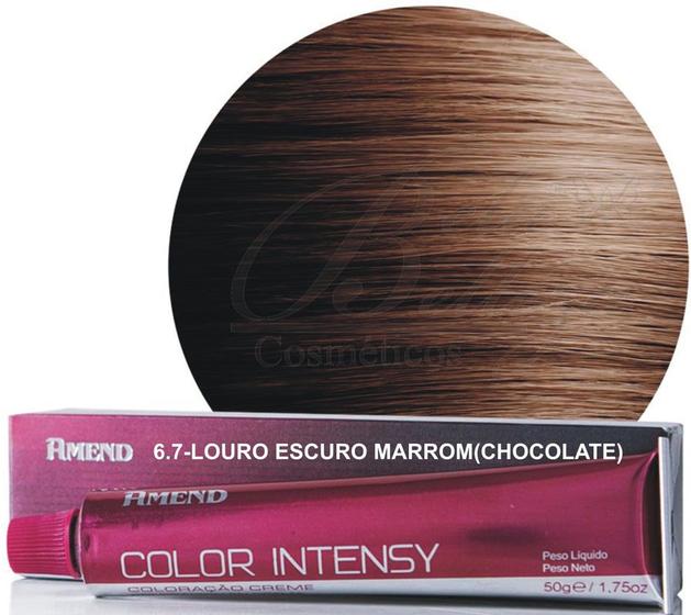 TINTA AMEND COLOR INTENSY 6.7 Chocolate -Louro Escuro Marrom - Tinta de ...